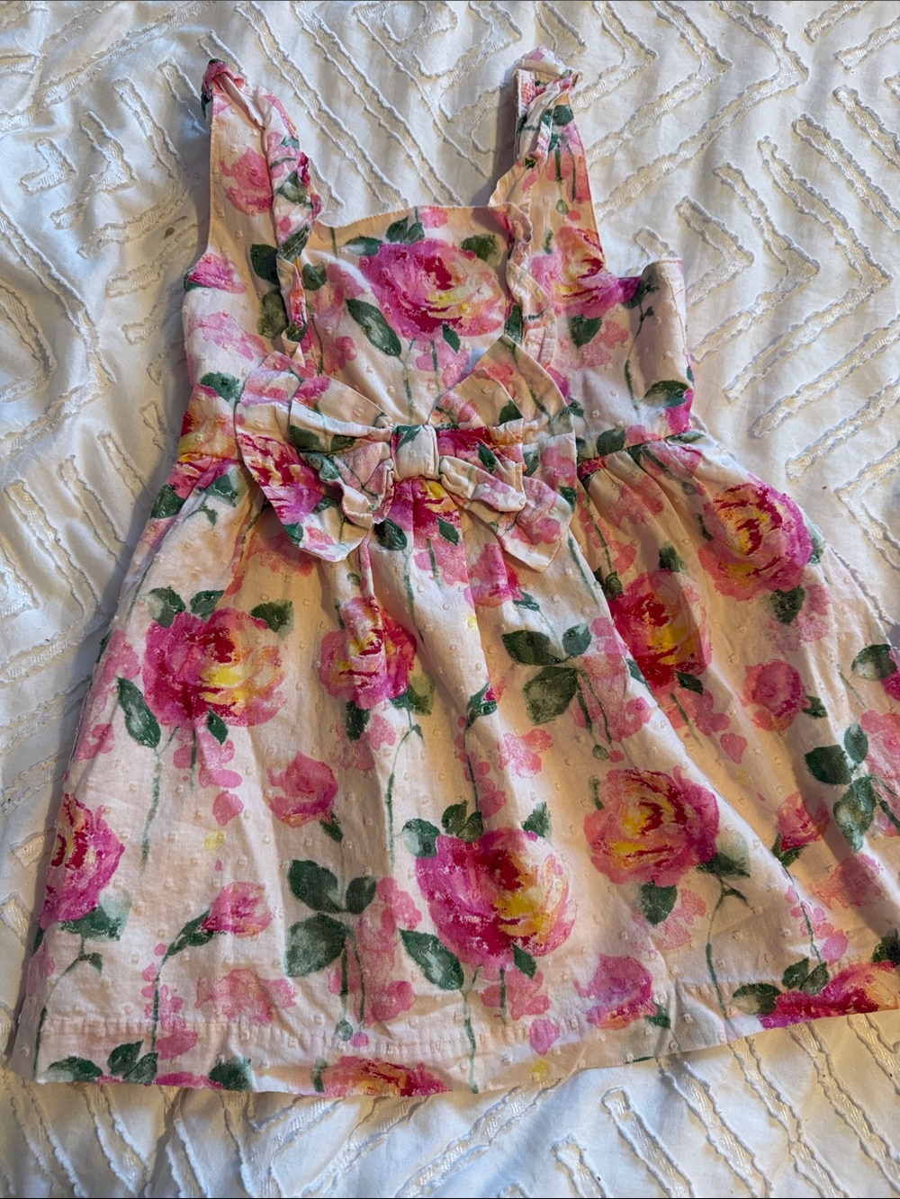 Gymboree Pink Floral Bow-Front Sundress